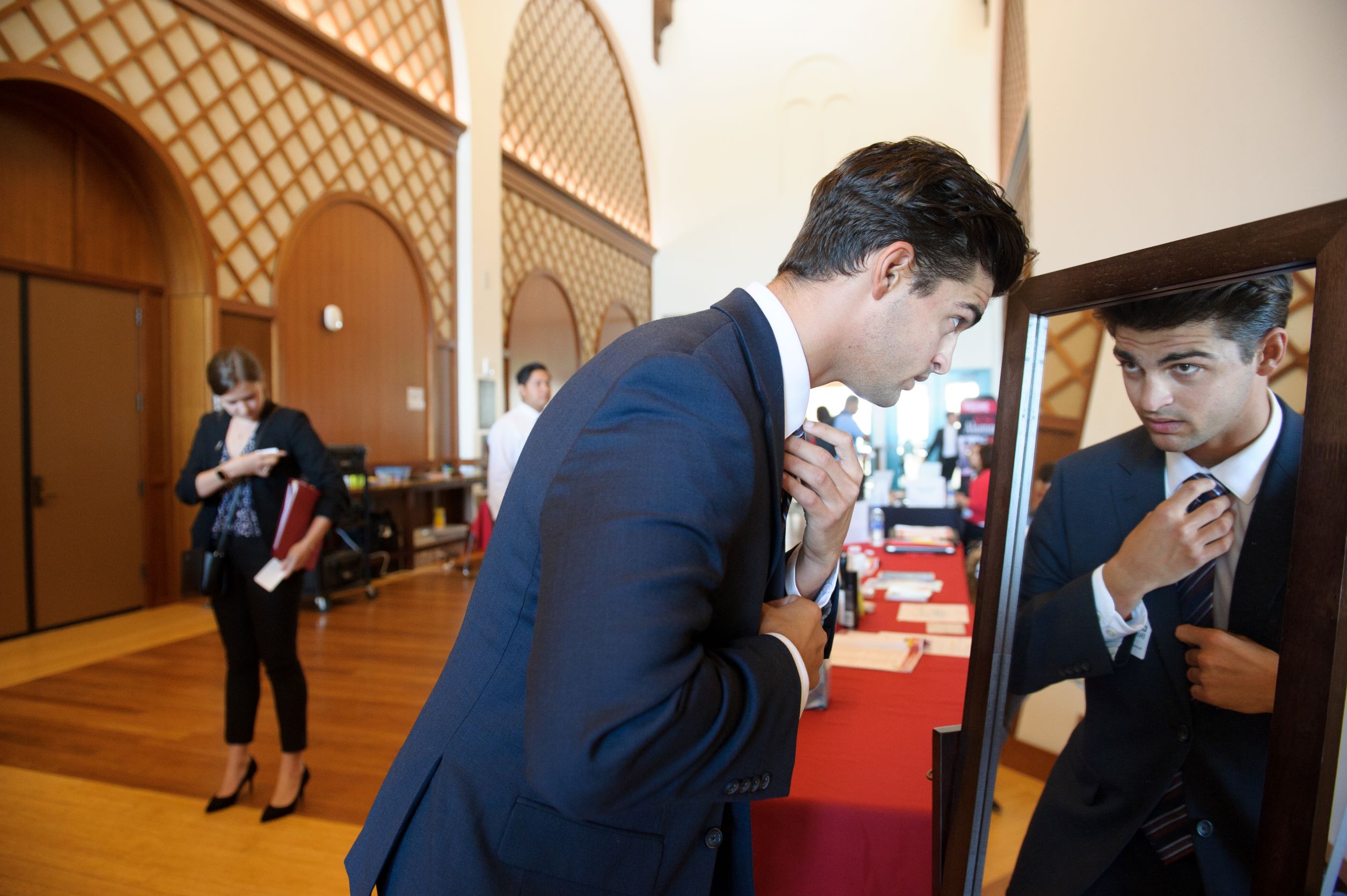 Student preparing for Career Fair